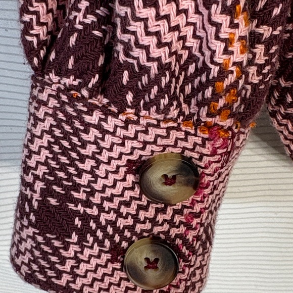 Anthropologie Hudson Pink & Burgundy Plaid Utility Shirt/ Jacket- Size S - Picture 7 of 12